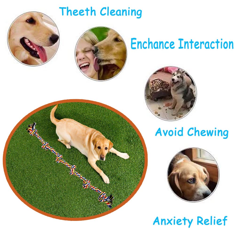 2 Pack Large Dog Rope Toy for Aggressive Chewer - Heavy Duty, Durable & Tough Chew Rope - Tug of War Play, Outdoor & Indoor - Chewing Tugging & Pulling for Large Breed Big Dog