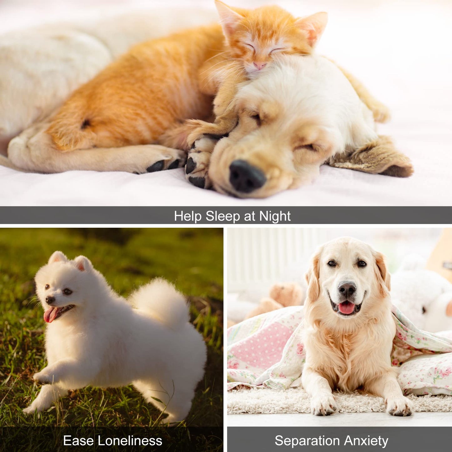 CZTNNZK Heartbeat Puppy Toy for Anxiety Relief Dog Behavioral aid Toy for Puppies Sleep Aid Separation Anxiety Soother for Small Medium and Large Dogs Calming Aid Heartbeat Plush Toys.
