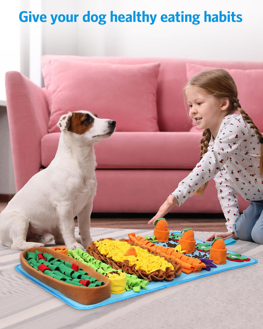 AMIR Dog Snuffle Mat – Slow Feeding & Foraging Puzzle Toy for Dogs, Snuffle Mat for Dogs, Large 32 * 20 Inch Sniffing Mat to Encourage Natural Instincts, Reduce Anxiety & Promote Mental Stimulation