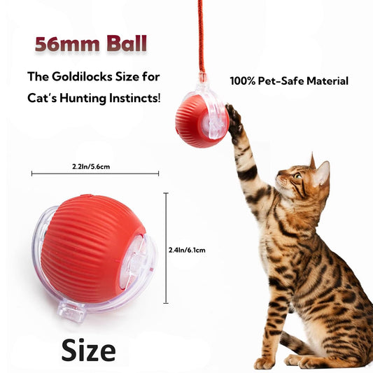 Found Notice Interactive Cat Toy Ball | Automatic Moving Smart Anti-Depression Pet Toy with Light | Speedy Tail 2.0 Cat Mouse Toy | Electric Rechargeable Enrichment Toy for Indoor Bored Cats & Dogs