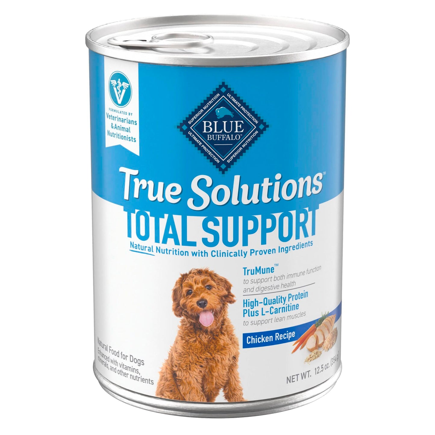 Blue Buffalo True Solutions Total Support Wet Dog Food for Adult Dogs, Made with Natural Ingredients, Chicken, 12.5-oz. Cans (12 Count)