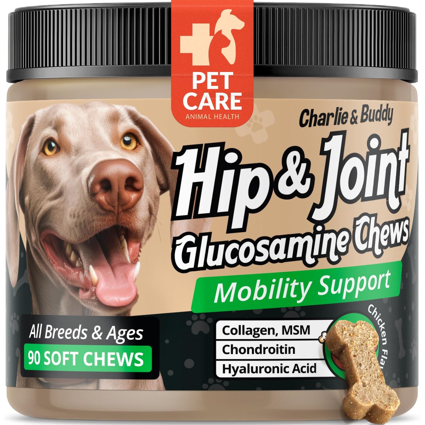 260 Bites Wellix Dog Hip and Joint Supplement Arthritis Pain Relief with Glucosamine Chondroitin MSM Natural & Functional Ingredients Joint Care Chews for Senior Dogs