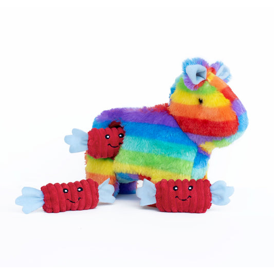 ZippyPaws Burrow - Interactive Dog & Puppy Toys for Boredom, Stimulating Pet Products to Keep Them Busy, Hide & Seek Plush Dog Puzzle, Enrichment Squeaky Toy, for Small & Medium Dogs - Piñata