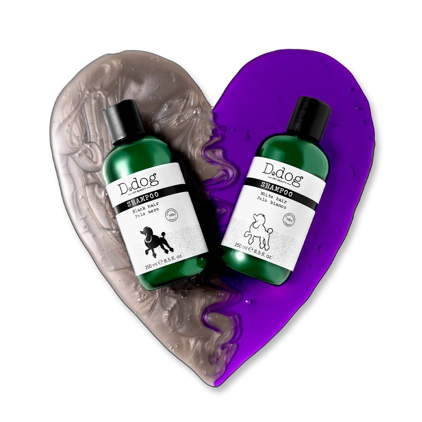 Diego dalla Palma D-Dog Pet Shampoo Black Hair - Shines and Brightens Fur - Enhances Color of Black and Dark Coat - Removes Dirt and Buildup with Every Wash - Hypoallergenic and Alcohol Free - 8.5 Oz