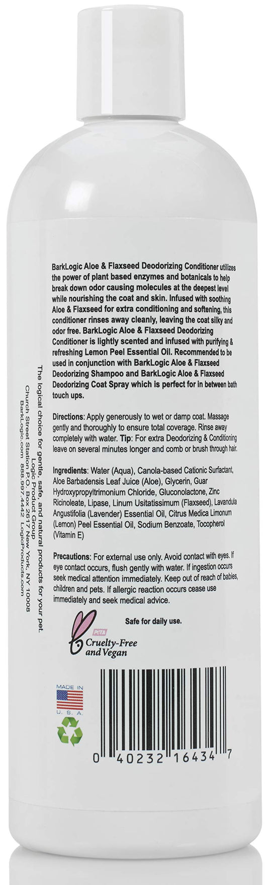 BarkLogic Dog Conditioner with Naturally Derived Essential Oils, 16 fl oz - Plant Based Gentle Formula is Puppy Safe - Lemon