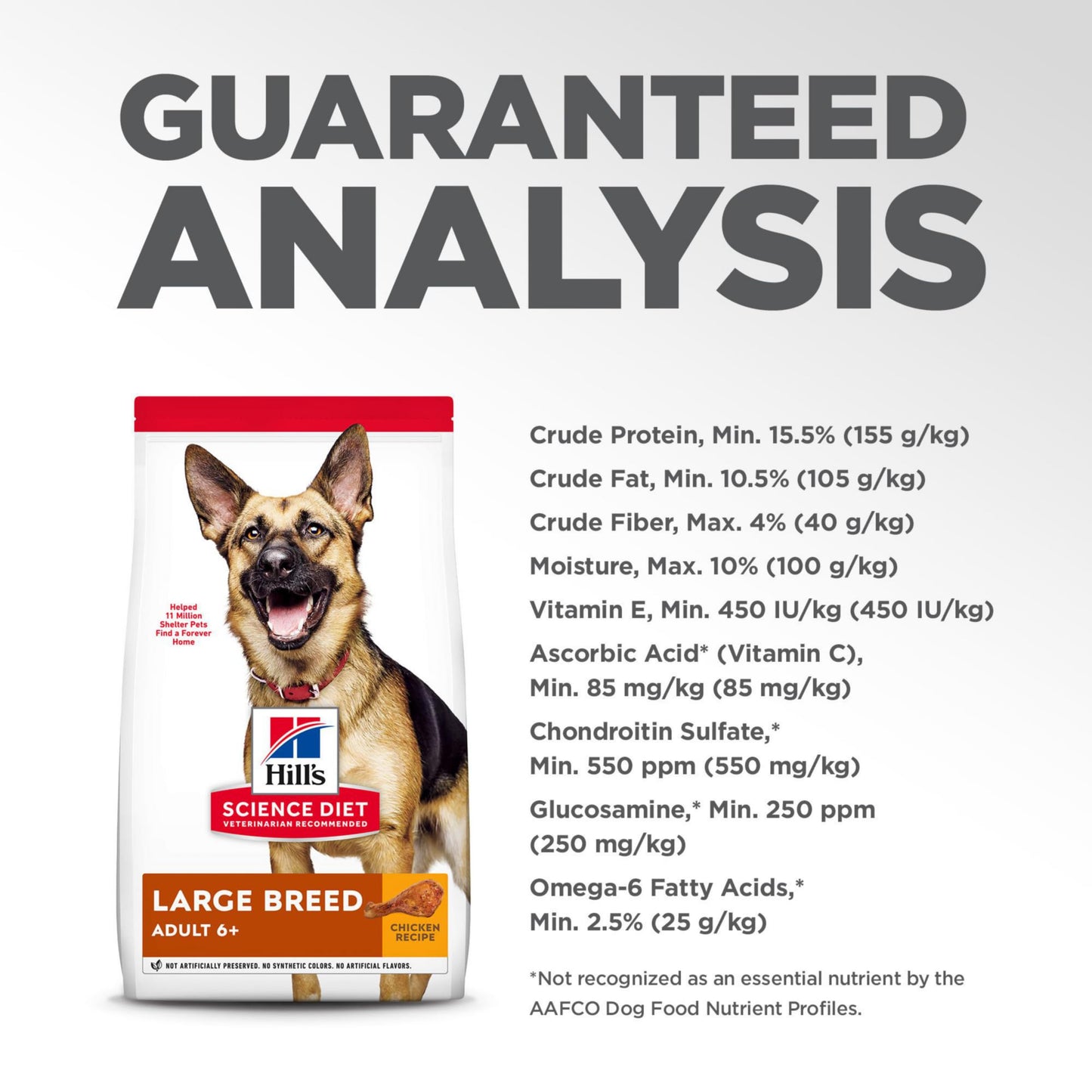 Hill's Science Diet Large Breed Senior Dry Dog Food Adult 6+, Quality Protein for Joint Support & Lean Muscles, Chicken Recipe, 33 lb. Bag