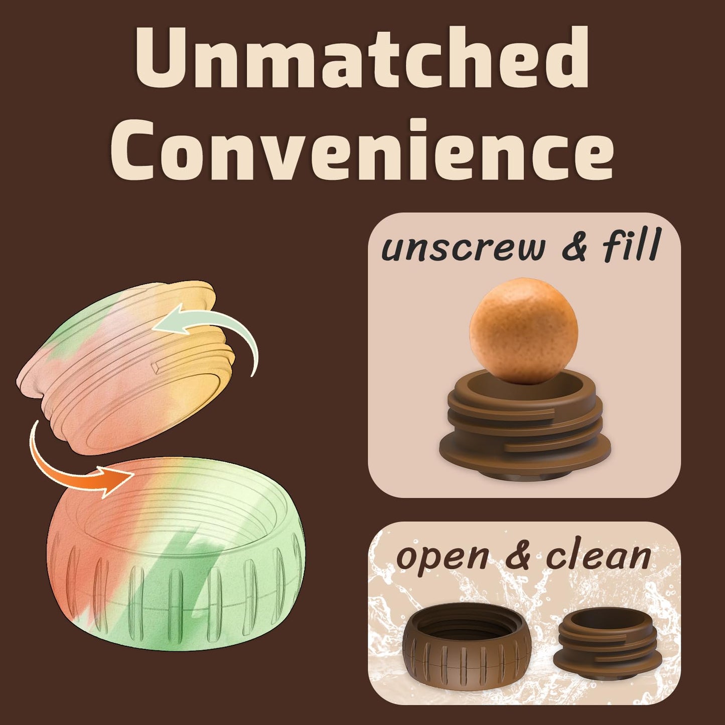 TAILGLEE Dog Toy, Compatible with Woof Pops, Medium Large Dogs Frozen Treat Toy Holder Treat Dispensing Dog Toy Dog Freezer Molds Fillable Rubber Dog Toys Long-Lasting, Brown