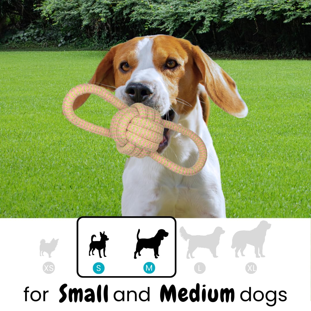 Otterly Pets Dog Toys (8-Pack) - Assorted Tough Ropes and a Single Near Indestructible Natural Rubber Ball for Small to Medium Dogs