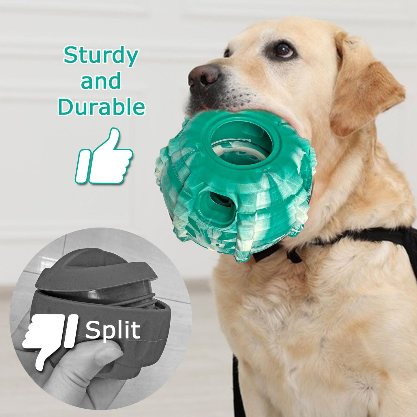 XHX Long-Lasting Interactive Dog Toy to Keep Your Pup Distracted - Safe for Small Dogs 10-25 lbs(Small, Green and White)