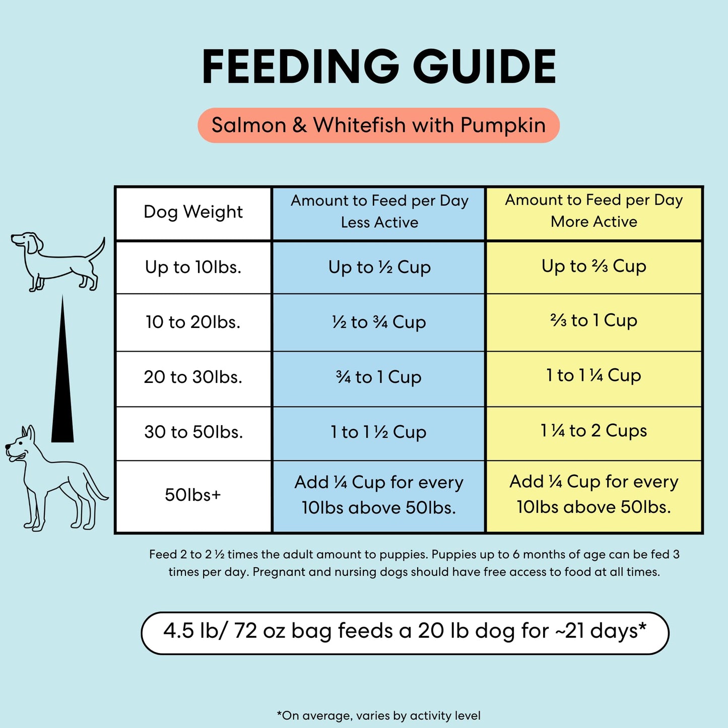The Pets Table Air Dried Grain Free Dog Food for Dogs Large, Medium and Small | Puppy Dog Food, Adult Dog Food, Senior Dog Food | Salmon & Whitefish with Pumpkin 4.5 lbs / 72 oz Bag