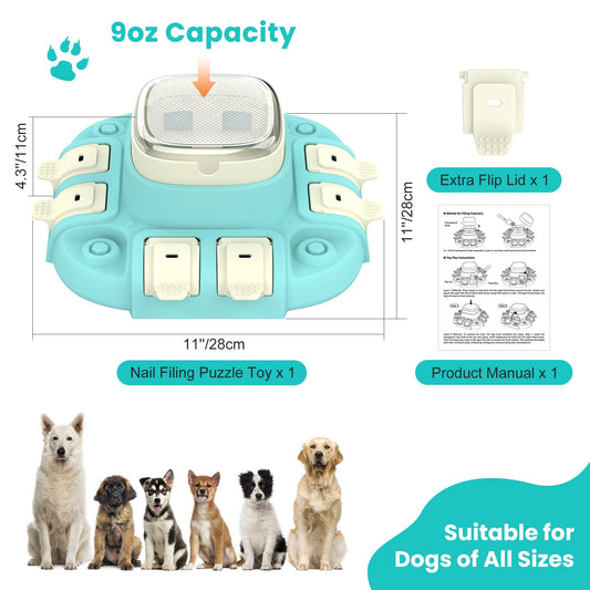 Tivray Dog Puzzle Toy 2 Levels, Interactive Dog Enrichment Feeder for Small to Large Breeds, Dishwasher Safe