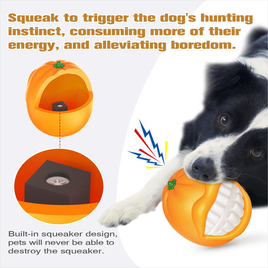 MITOCAPY Orange Squeaky Dog Toys for Moderate Chewers, Interactive Dog Chew Toys to Keep Them Busy, Enrichment Dogs Ball for Medium Large Breed, Pet Essentials, Pet Gifts