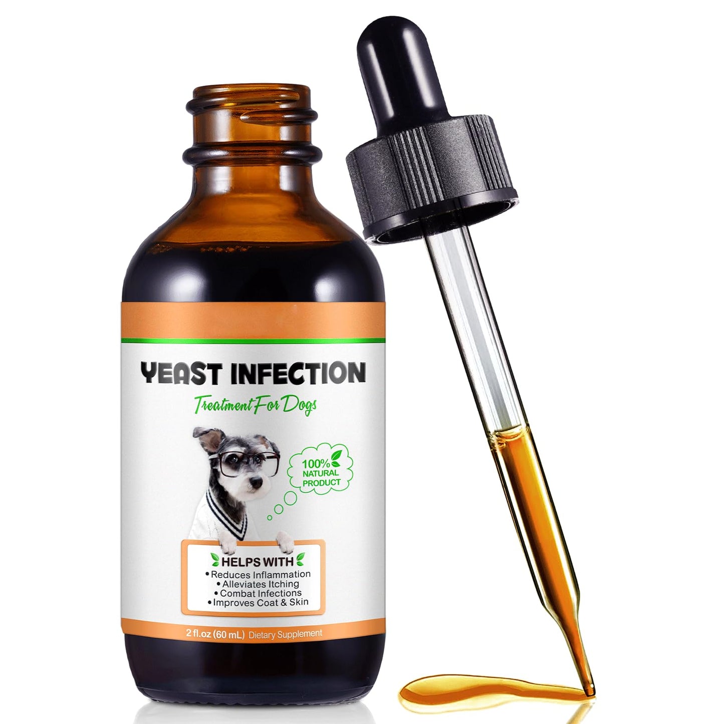 Maani essence 60ML Natural Yeast Infection Treatment for Dogs, Dog Allergy Relief, Skin Itch Relief Supports Healthy, Inflammation Relief, Alleviates Itching, Allergy Relief Dog Yeast