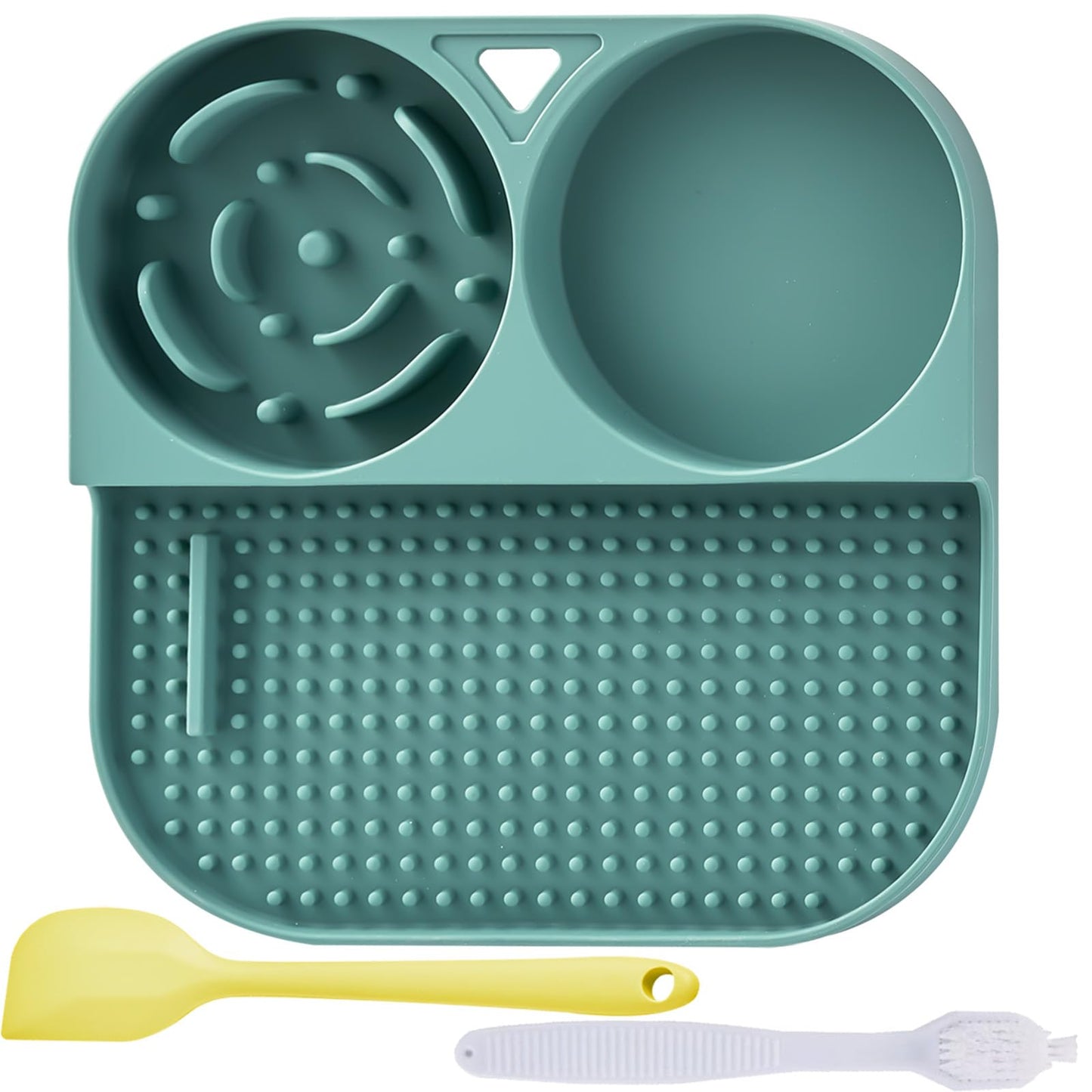 Hyefiomo Slow Feeder Snack Bowl & Lick Mat for Dogs & Cats – Non-Slip, Food-Grade Silicone Treat Bowl Combo for Small Breeds – Perfect for Treats, Snacks & Portion Control, Includes Scraper & Brush