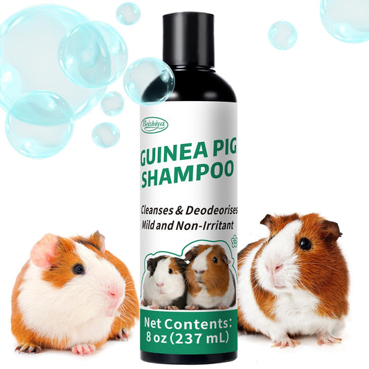 Guinea Pig Shampoo 8 oz - Naturally Effective Shine Skin & Coat Formula - NO Fragrance, Hypoallergenic, Relieves Dry, Itchy Skin, Eliminates Odors