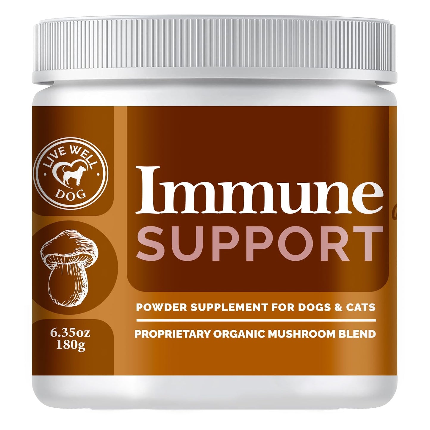 Live Well Dog Mushroom Blend Powder Food Topper 6.35oz, (300g)