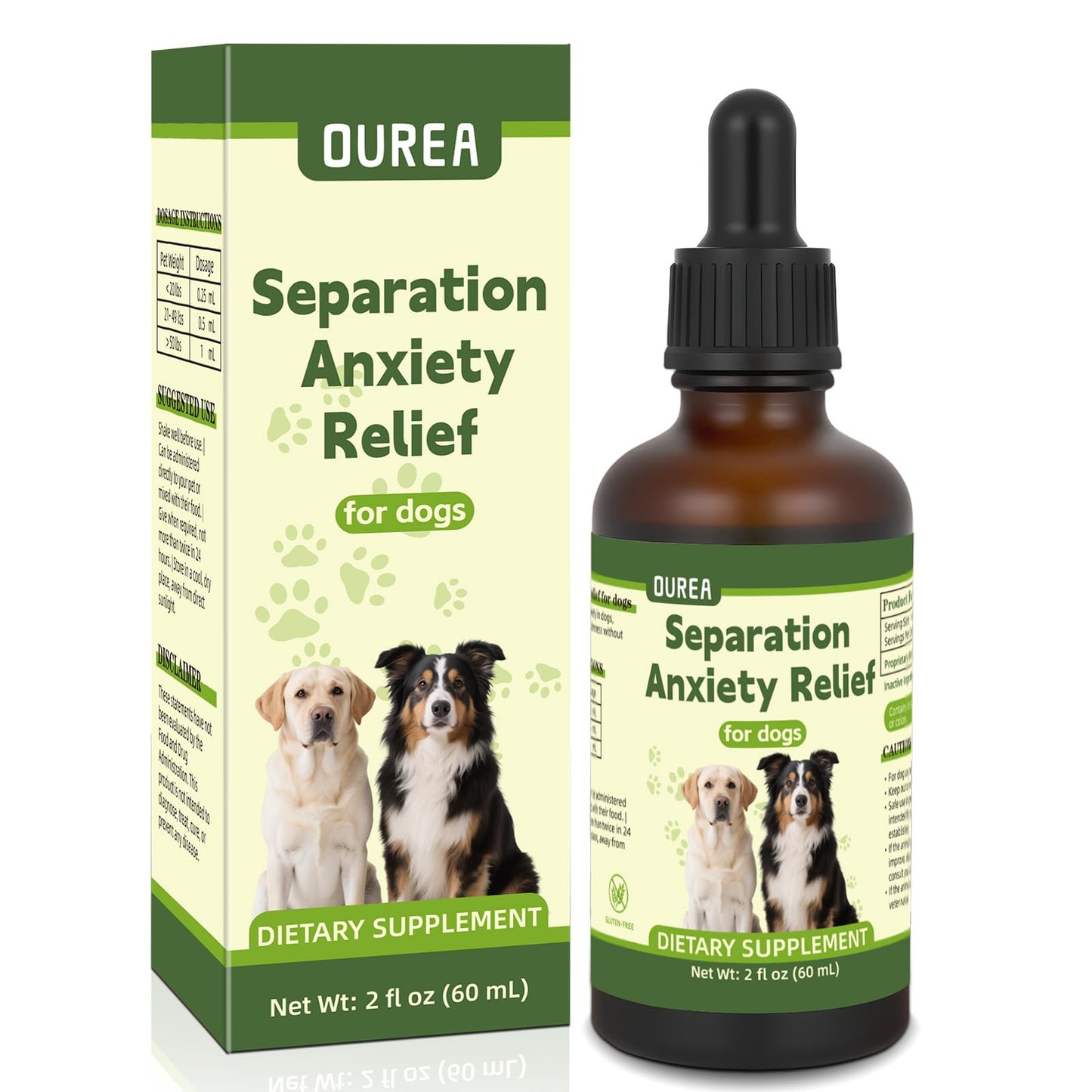 Separation Anxiety Relief for Dogs, Calming Care for Dogs, Helps Relieve Anxiety During Separation, Valerian Root for Anxiety Drops, Easy to Use (2 fl oz)