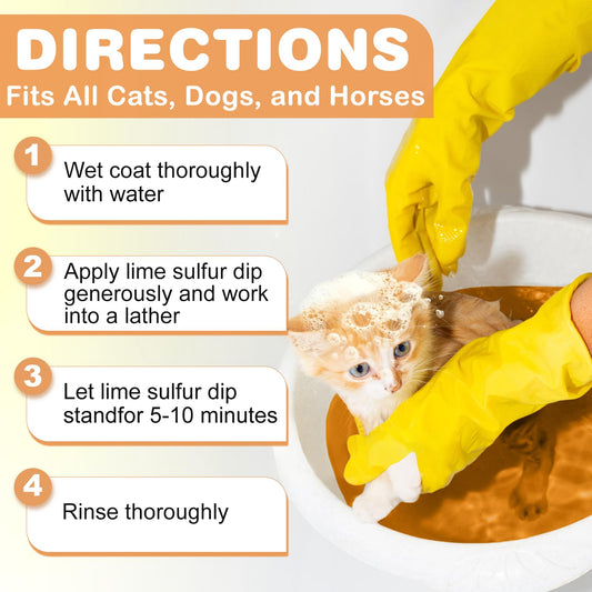Lime Sulfur Dip (16 oz), Mange Treatment Dogs, Ringworm Treatment for Cats & Dogs, Soothes Itchy and Dry Skin, Promotes Hair Regrowth, Lime Sulfur Shampoo for Cats & Puppies, Low Odor