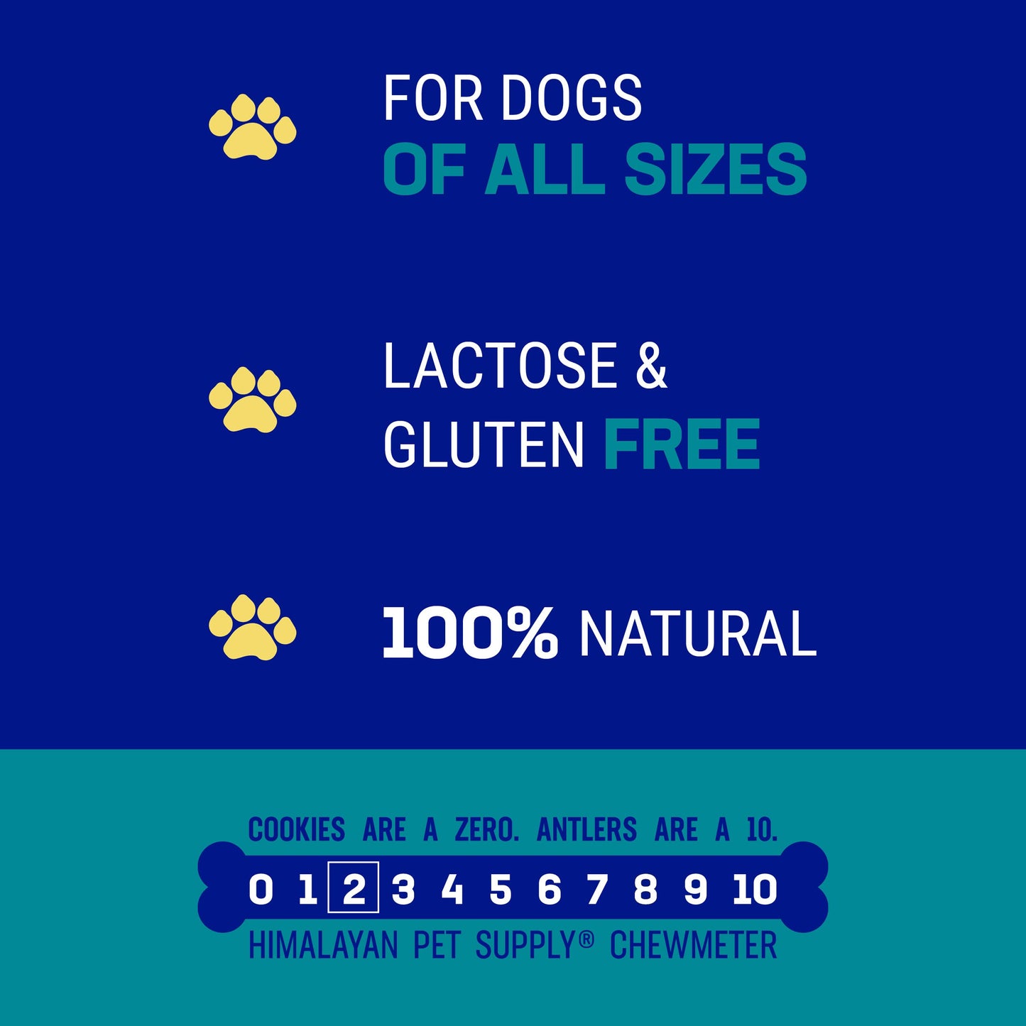 Himalayan Dog Chew Happy Teeth Yak Cheese Dog Chews Dental Chews, 100% Natural, Long Lasting, Gluten Free, Healthy & Safe Dog Treats for Oral Health, Lactose & Grain Free, Protein Rich, 2 Chews