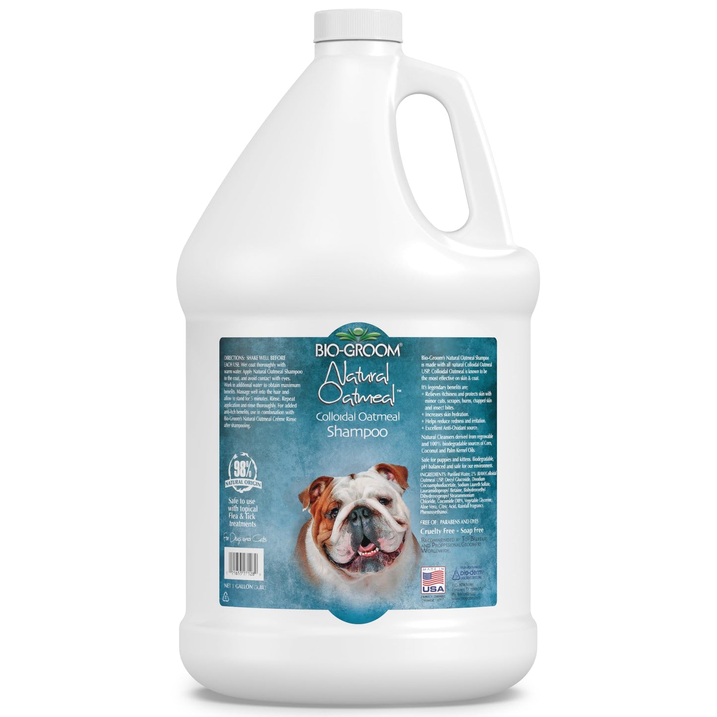 Bio-Groom Oatmeal Dog Shampoo – for Allergies and Itching, Cruelty-Free, Dog Bathing Supplies, Puppy Shampoo for Sensitive Skin, Made in USA, Anti-Itch Dog Products – 1 Gallon
