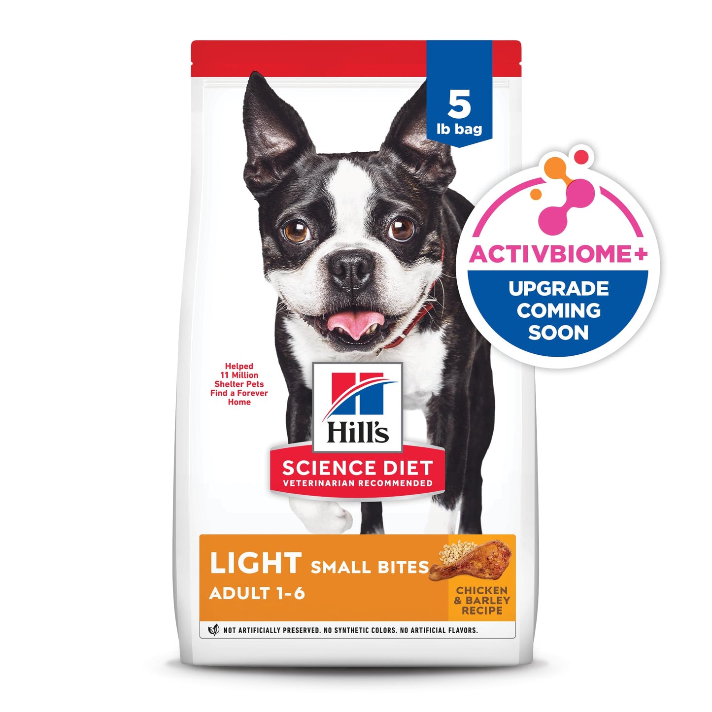 Hill's Science Diet Light , Adult 1-6, Weight Management Support, Small Kibble, Dry Dog Food, Chicken & Barley, 5 lb Bag