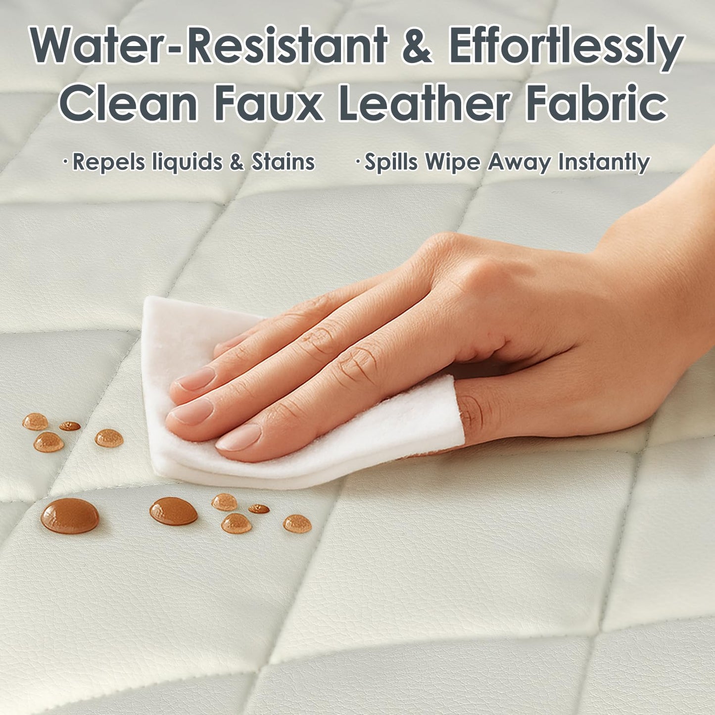 35.5" x 23.5" x 4.7" Large Orthopedic Dog Beds, Water-Resistant Faux Leather Memory Foam Dog Bed, Egg Crate Foam Support & Non-Slip Bottom Pet Beds for Medium Dogs and Large Dogs, Easy to Clean