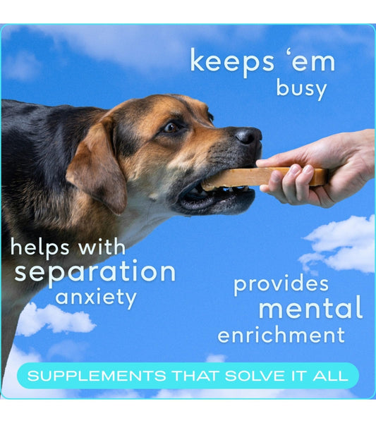 Native Pet Yak Chews & Omega Oil for Dogs - Dog Fish Oil Supplements - Pasture-Raised and Organic Yak Cheese Himalayan Churpi Chews - Omega 3 Supplement 16 Oz. & 3 Large Yak Chews