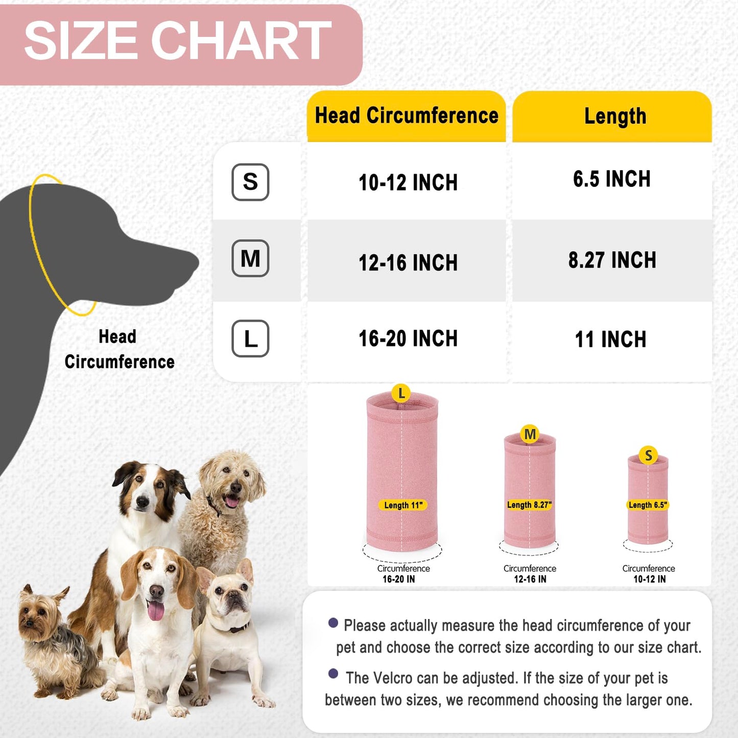 Meifsou Calming Hoodie for Dogs - Stretchy Dog Ear Cover, No Shake Anxiety Head Wrap Quiet Ears, Pet Snoods for Thunder, Lightning, Fireworks, Vet Visits, Grooming, Rabbit Plush Fabric, Pink L