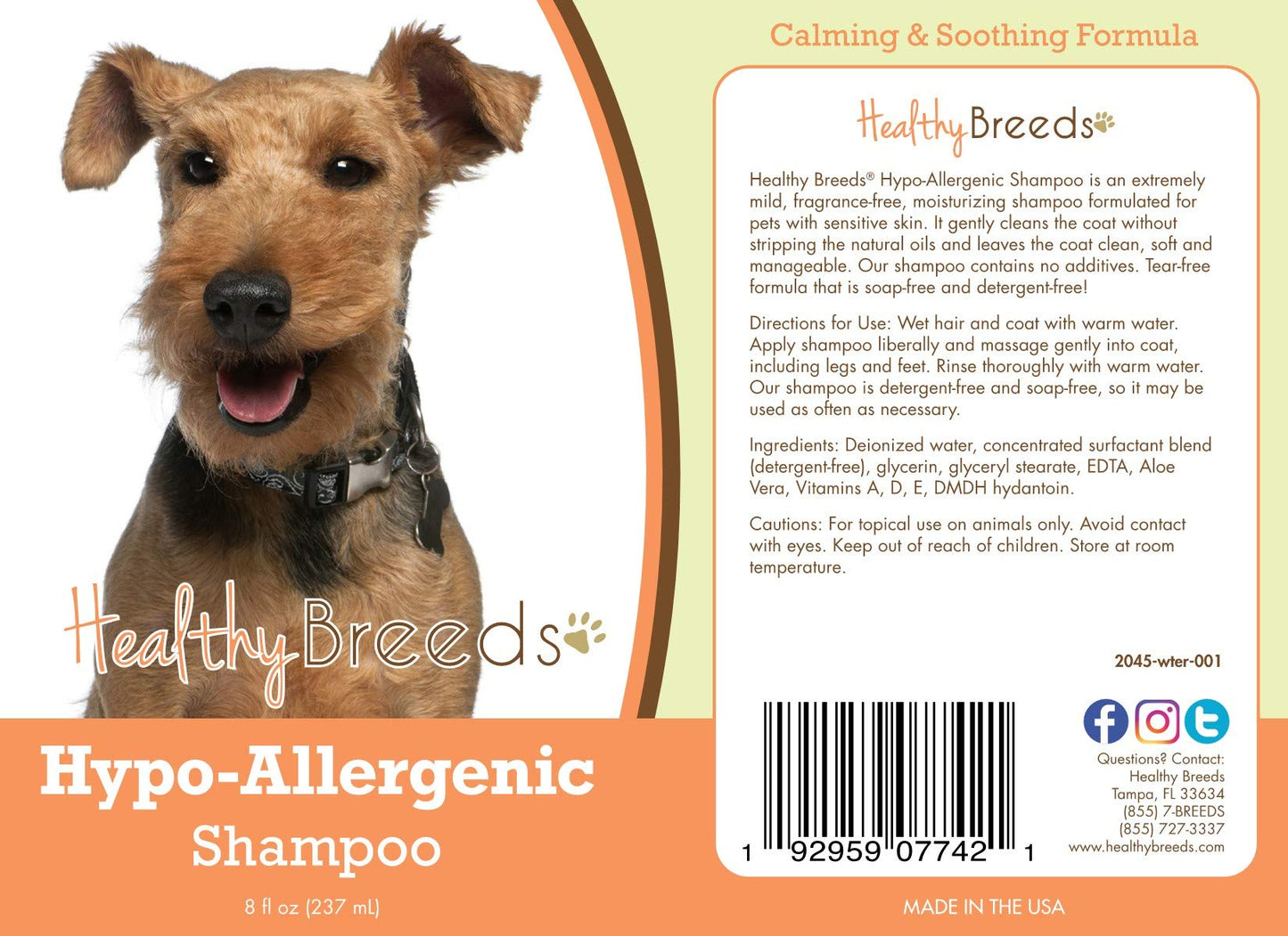 Healthy Breeds Welsh Terrier Hypo-Allergenic Shampoo 8 oz