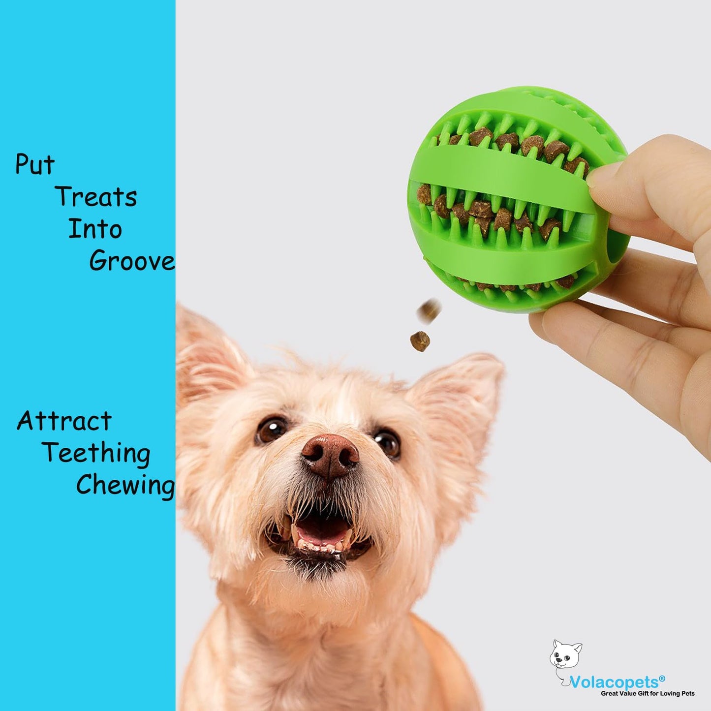 Volacopets 5 Different Functions Interactive Dog Puzzle Toys Balls for Medium Large Dogs, Food Treat Dispensing Dog Toys