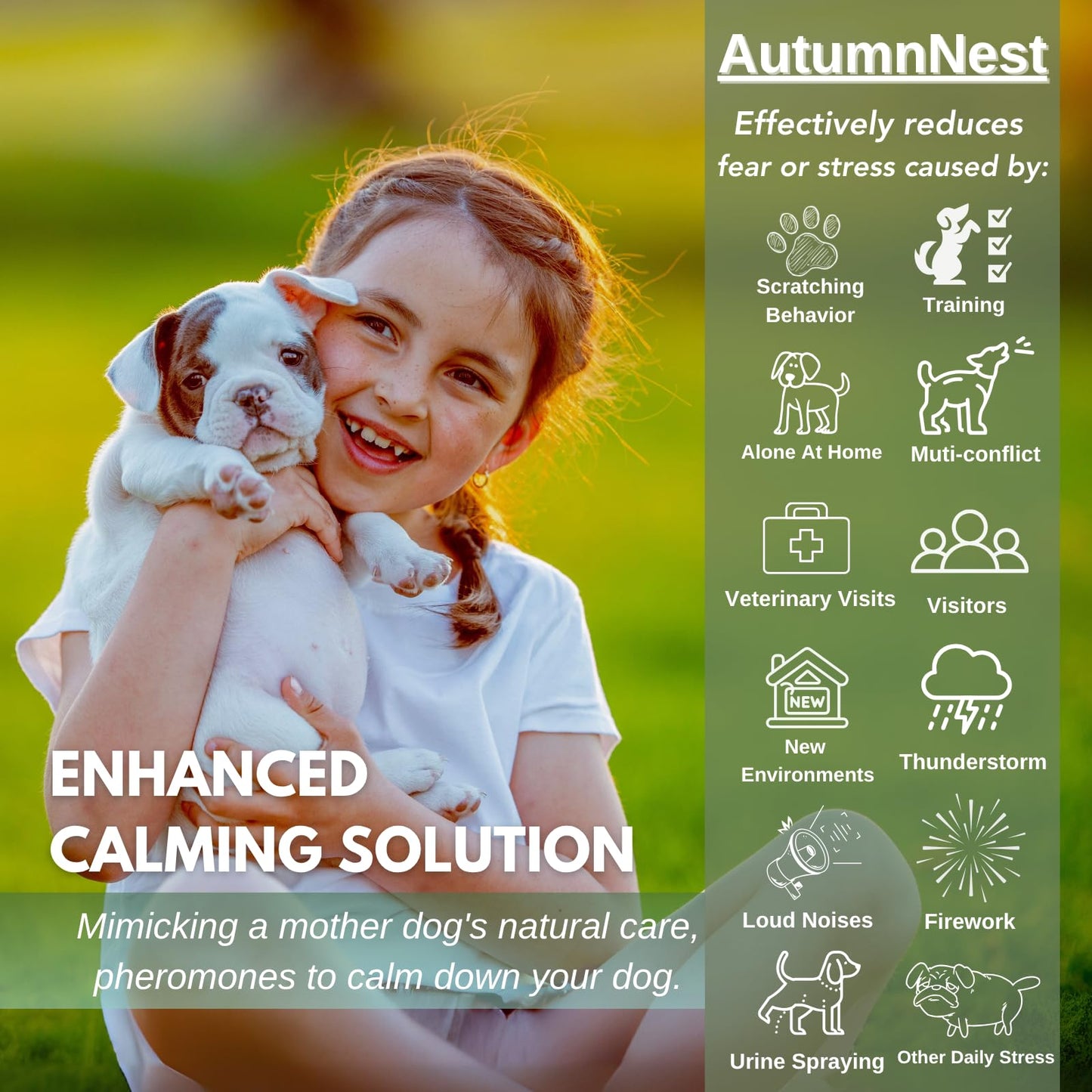 AutumnNest 8-in-1 Dog Calming Diffuser Kit – 2 Plug-Ins + 6 Refills, Pheromone-Based Pet Stress Support, 180-Day Supply, Helps Promote Calm Behavior, Safe & Non-Toxic