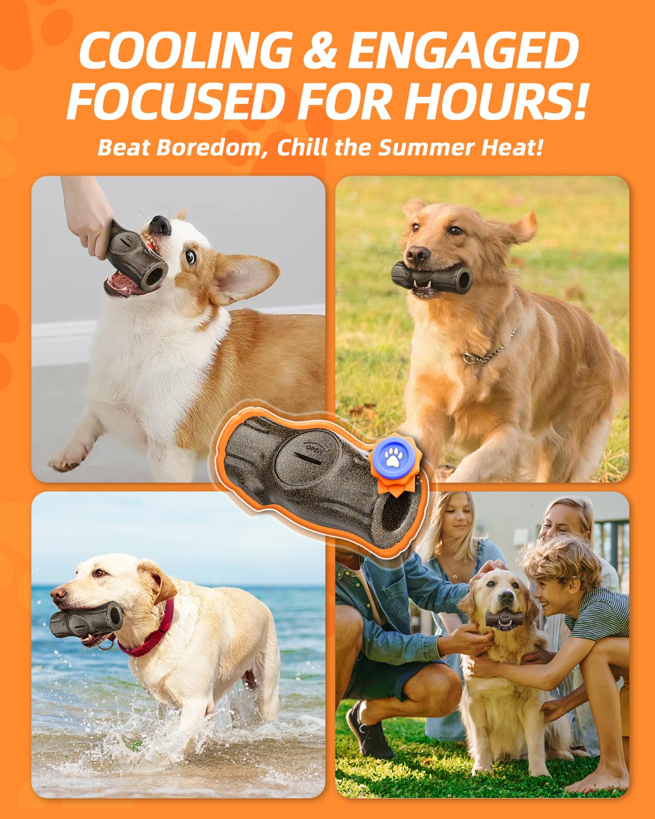 Kovirova Interactive Dog Toys, Dog Toys for Aggressive Chewers, Frozen Dogs Chew Toys Keep Dog Busy with Long Lasting, Reduce Anxiety, Indestructible Dogs Toy for Large/Medium Breeds