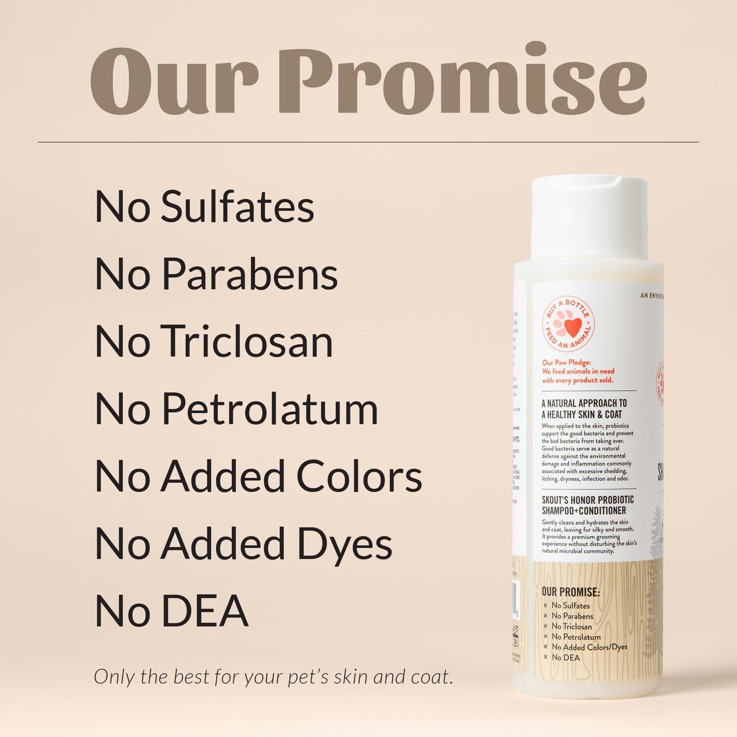 Skout's Honor Probiotic Pet Shampoo & Conditioner with Avocado Oil & Omega-3s, 97% Natural, Paraben & Sulfate-Free, Cruelty-Free, 16oz, Dog of The Woods