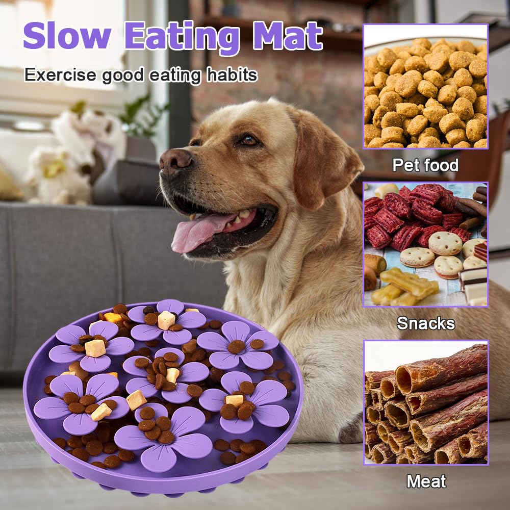 DONGKER Dog Snuffle Mat,Silicone Pet Smell Training Mat with Suction Cups & Leak-Proof Edge for Cat Dog Slow Eating Foraging