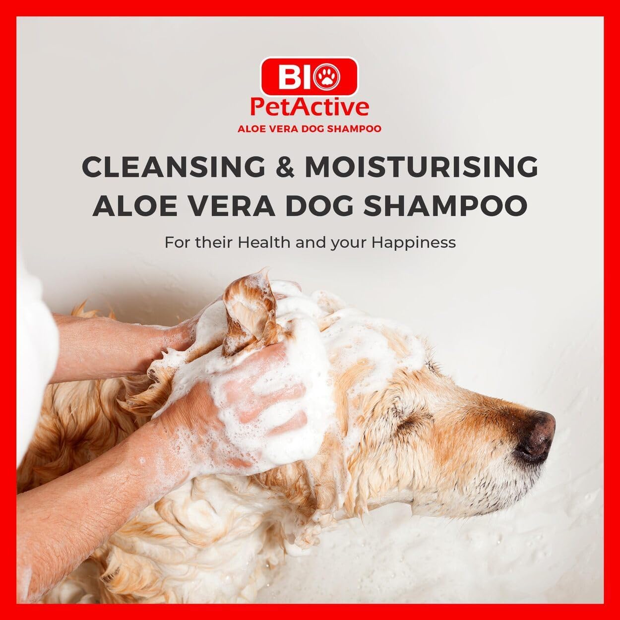 Bio PetActive Aloe Vera Extract Shampoo for Dogs - Cleansing & Moisturizing Care for Sensitive and Normal Skin, Paraben Free, pH Balanced + Natural Ingredients - 13.53 Fl oz