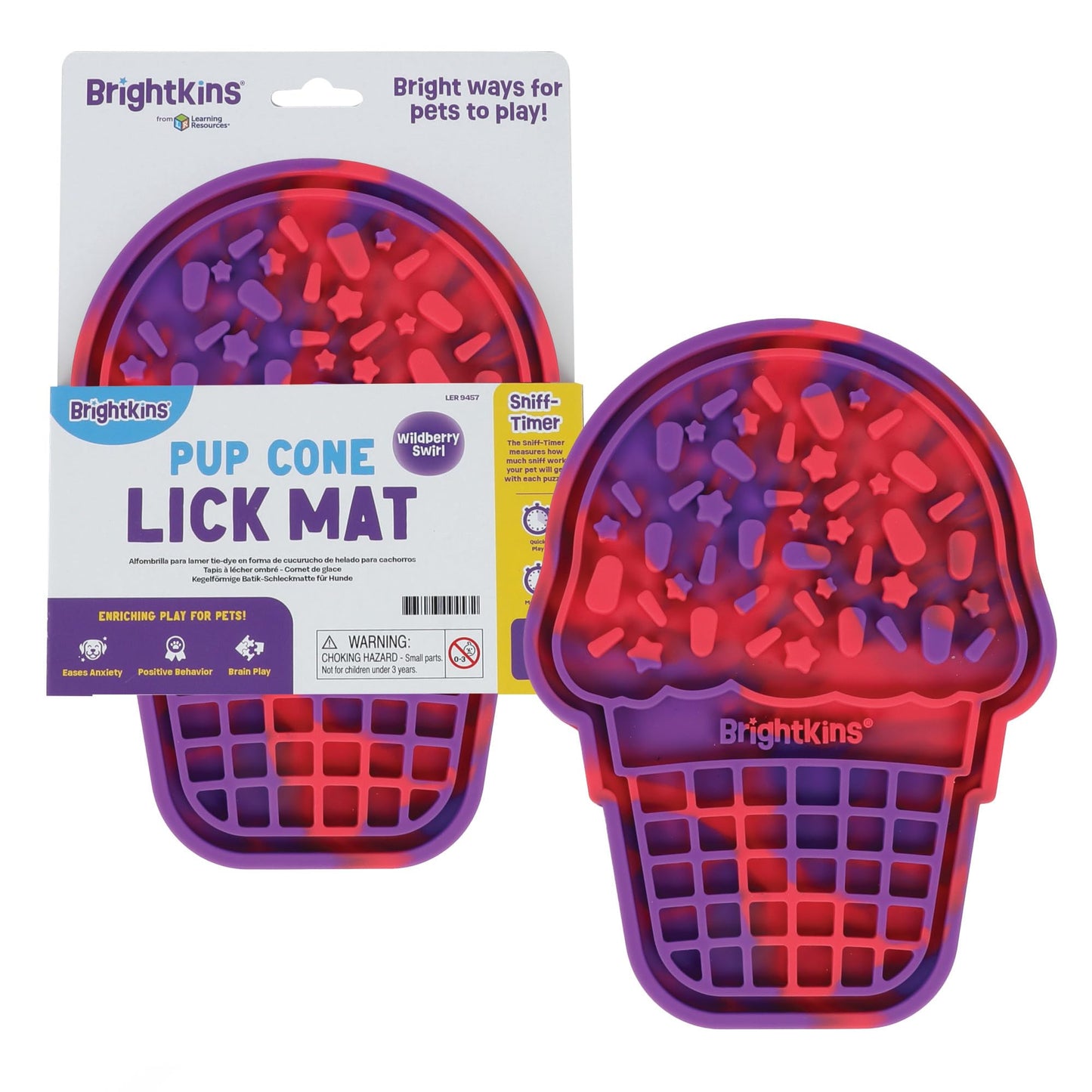Brightkins Pup Cone Lick Mat, Food Rubber Mat and Snuffle Pet Supplies, Enrichment Puppy Pads Essentials Products, Anxiety Relief Items, Interactive Dog Toys