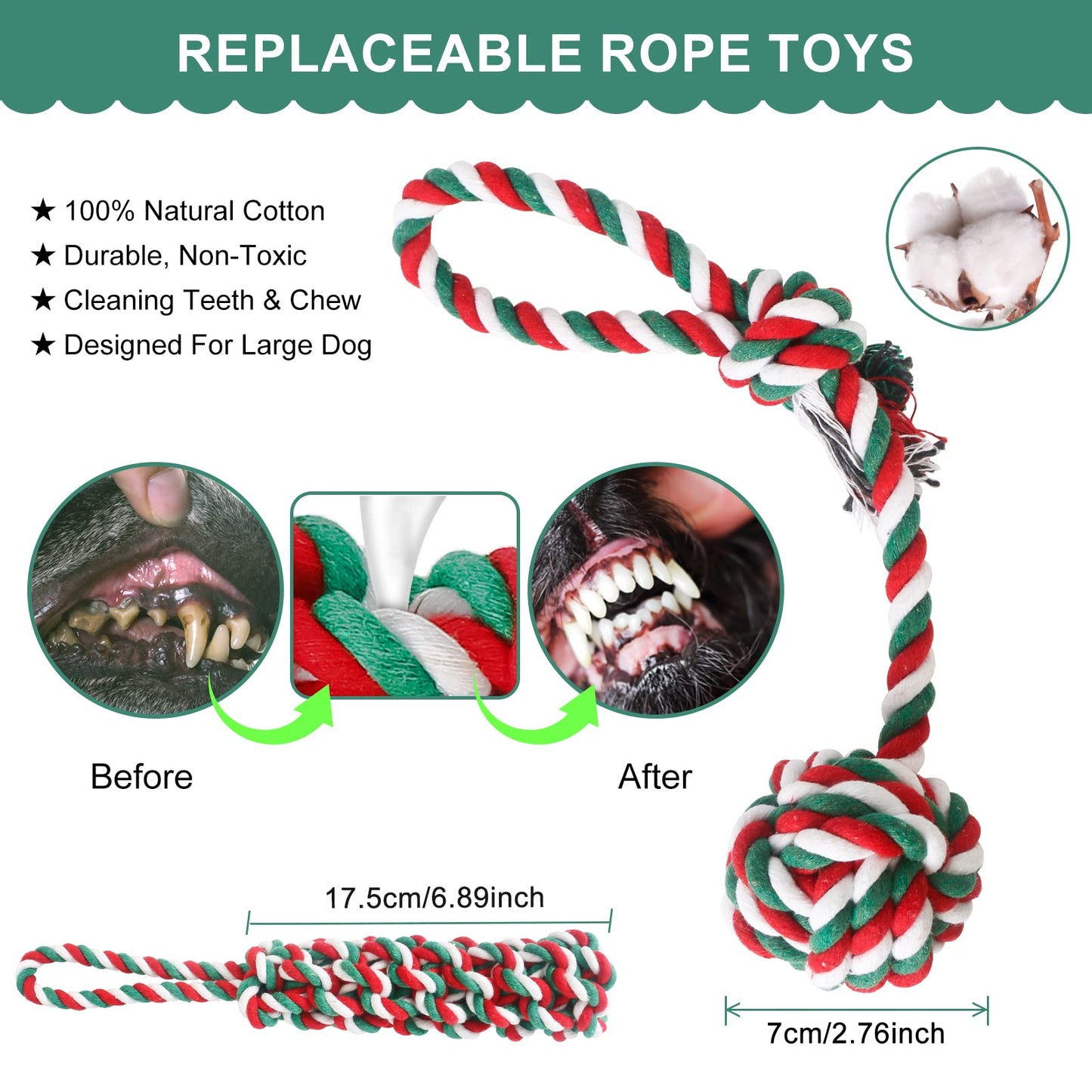 HOPET Dog Outdoor Bungee Solo Hanging Toy, Tether Tug of War Toys for Pitbull Small Large Aggressive Chewers Dogs to Exercise, Durable Interactive Tug Toy, Dog Rope Toys