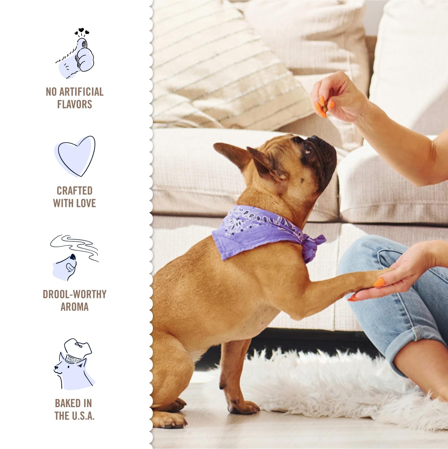 Three Dog Bakery Lick'n Crunch Baked Dog Treats, Carob and Peanut Butter Flavor, 13 Ounce Box, 6-Pack (114059)