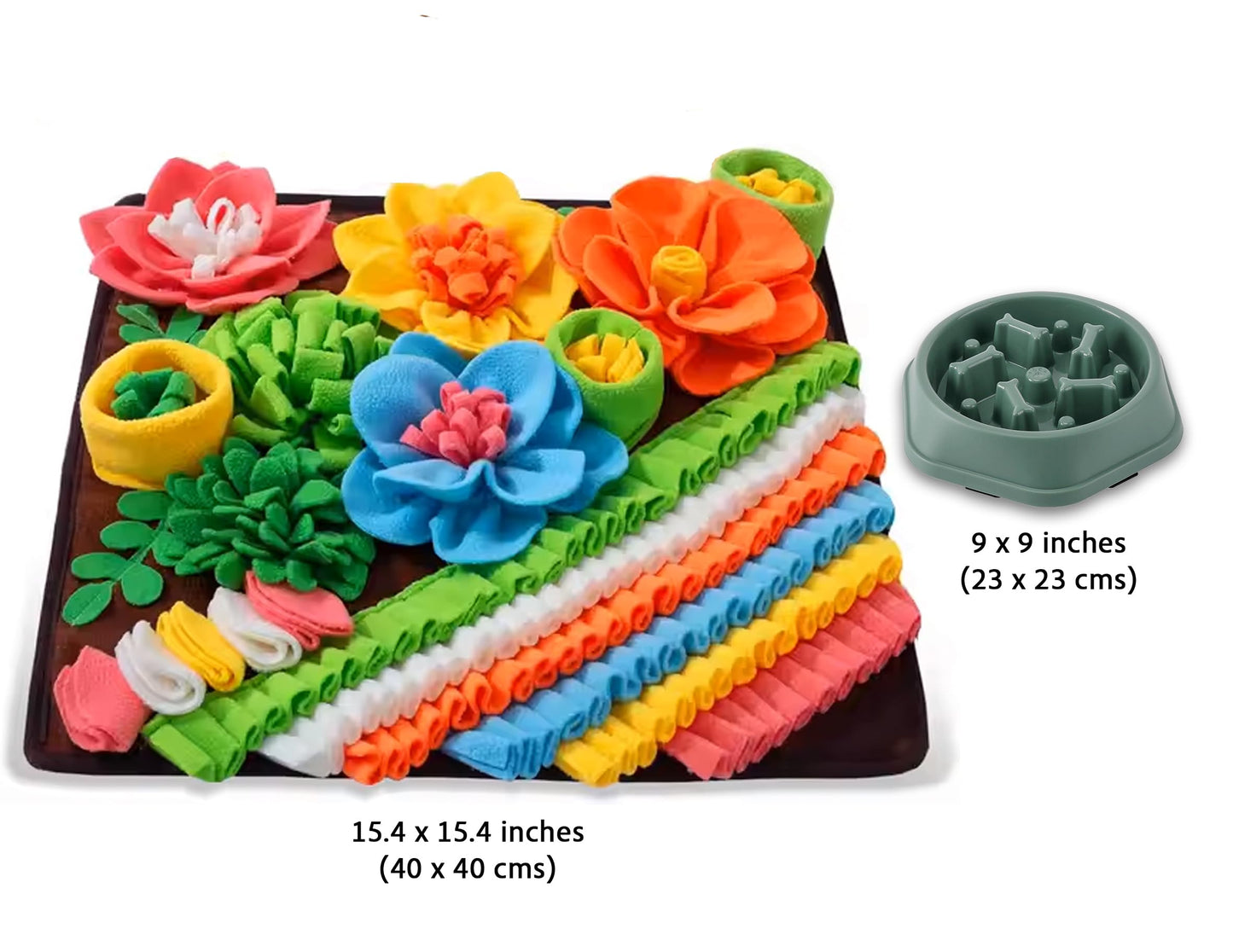 Snuffle Mat for Dogs with Slow Feeder Bowl (Bundle) – Interactive Toy for Anxiety Relief & Mental Stimulation – Durable, Washable Mat for Small, Medium & Large Dogs – Feeding Puzzle Toy for Boredom