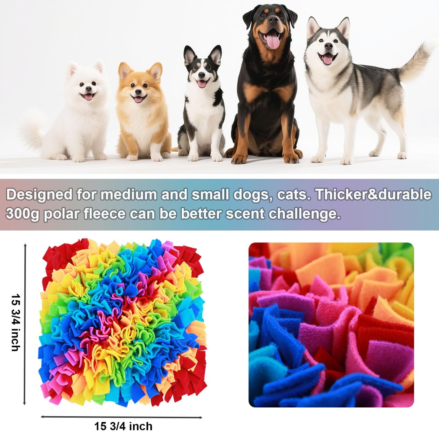 Snuffle Mat for Dogs - Dog Feeding Mat, Nosework Training Mats for Foraging Instinct, Enrichment Toys for Small/Medium/Large Dogs