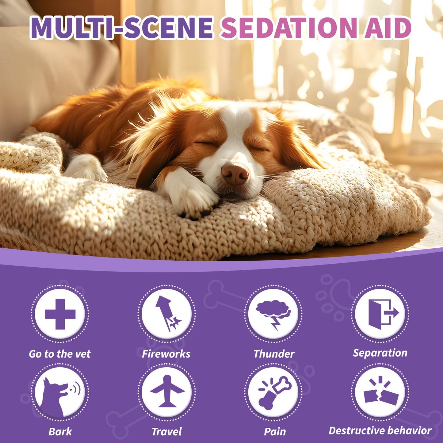 Calming Melatonin for Dogs Pet Chews Calming Treats for Sleep Aid Sleeping Pills Puppy Melatonin Bites Support Stress Anxiety Relief Separation for Small and Large Dogs 200ct (Chicken Flavor)