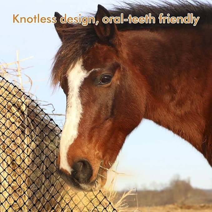 5 ft Round Bale Hay Net – Slow Feeder for Horses & Livestock, Extra Dense 1.75" Knotless Holes, Durable & Healthy Feeding Solution