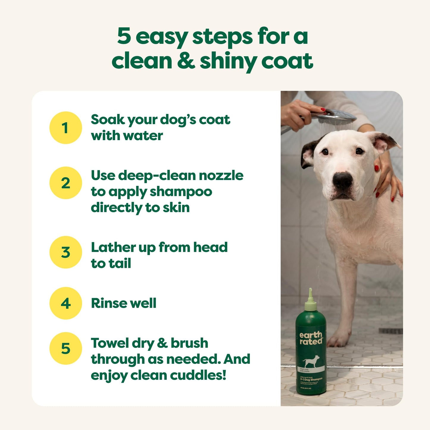 Earth Rated Short Coat Essentials - Dog Shampoo, Grooming Wipes, Refresh Mist & Eye Wipes
