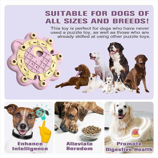 KADTC U.S. Brand & Design All in ONE -3 Levels of Challenge Dog Puzzle Toy for Small/Medium/Large Smart Dogs Treat Puzzles Food Slow Feeder Puppy Brain Mental Stimulation Games Holiday Birthday Gift