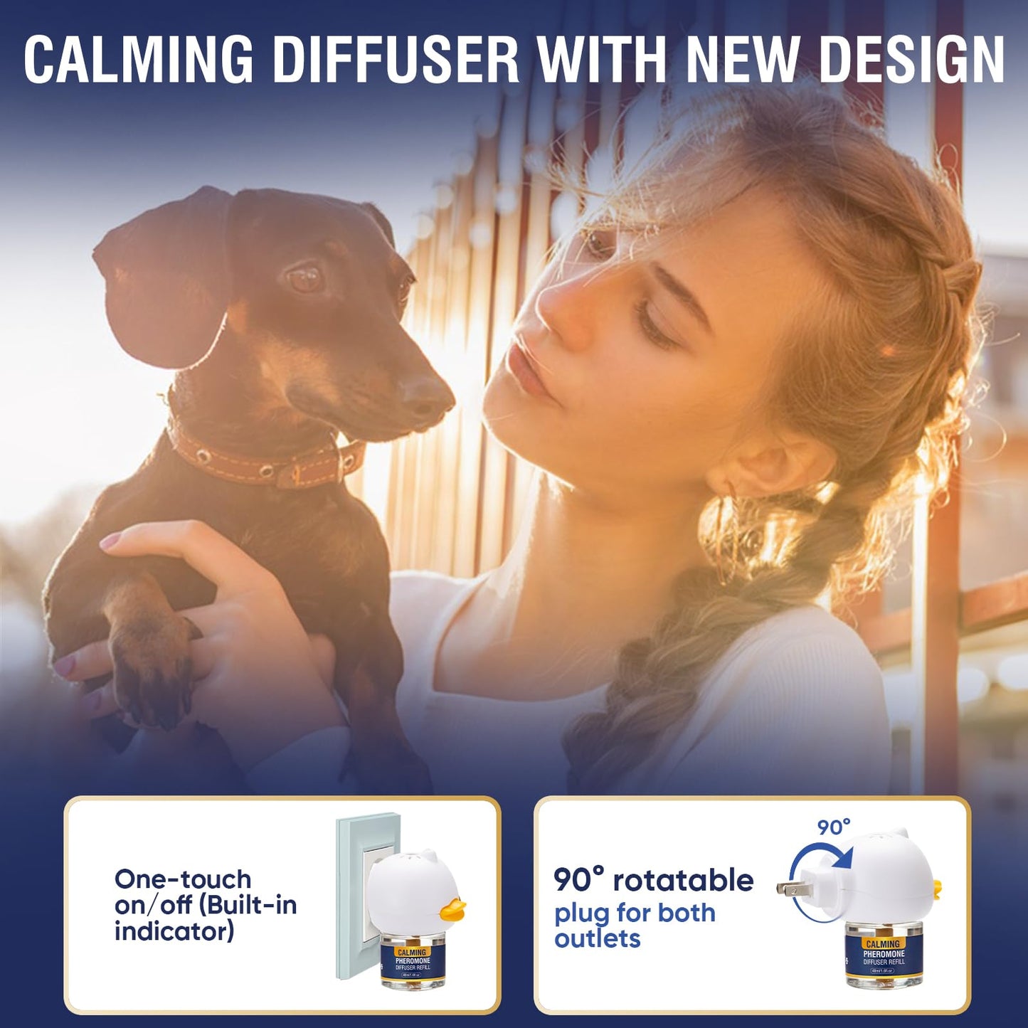 LKBHGF Dog Calming Pheromones Diffuser 6 in 1 Kit Appeasing Pheromone Diffuser to Calm (2 Plug in+4 Pack 48ml Refill) for Anxiety Relief Reduce Aggression Fighting Barking Stress 120 Day Supply