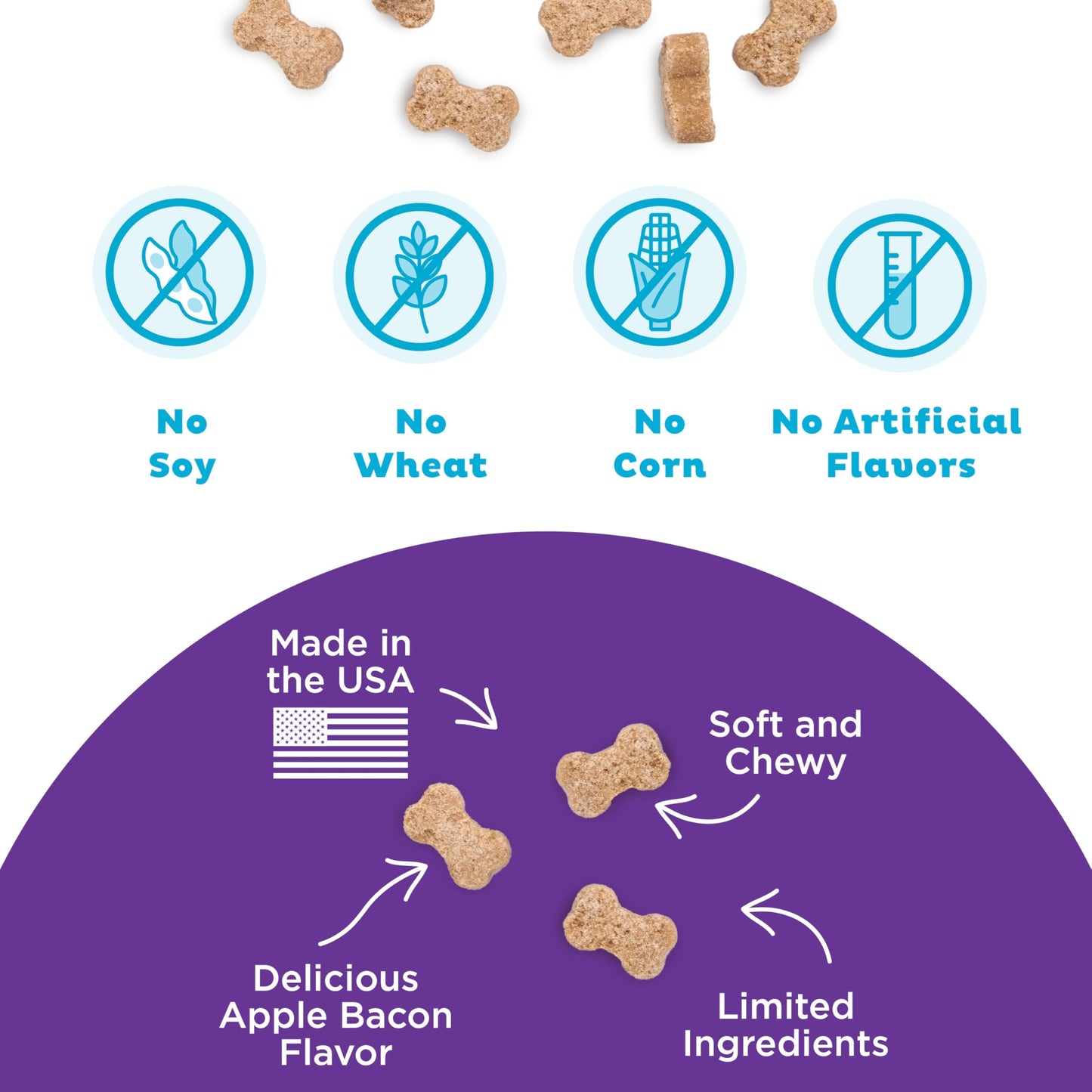 Outward Hound by Nina Ottosson Puzzle Bitez USA Made Dog Treats, Apple Bacon Flavor, Bite-Sized Training Reward and Interactive Puzzle Toy Treats, 7.5oz