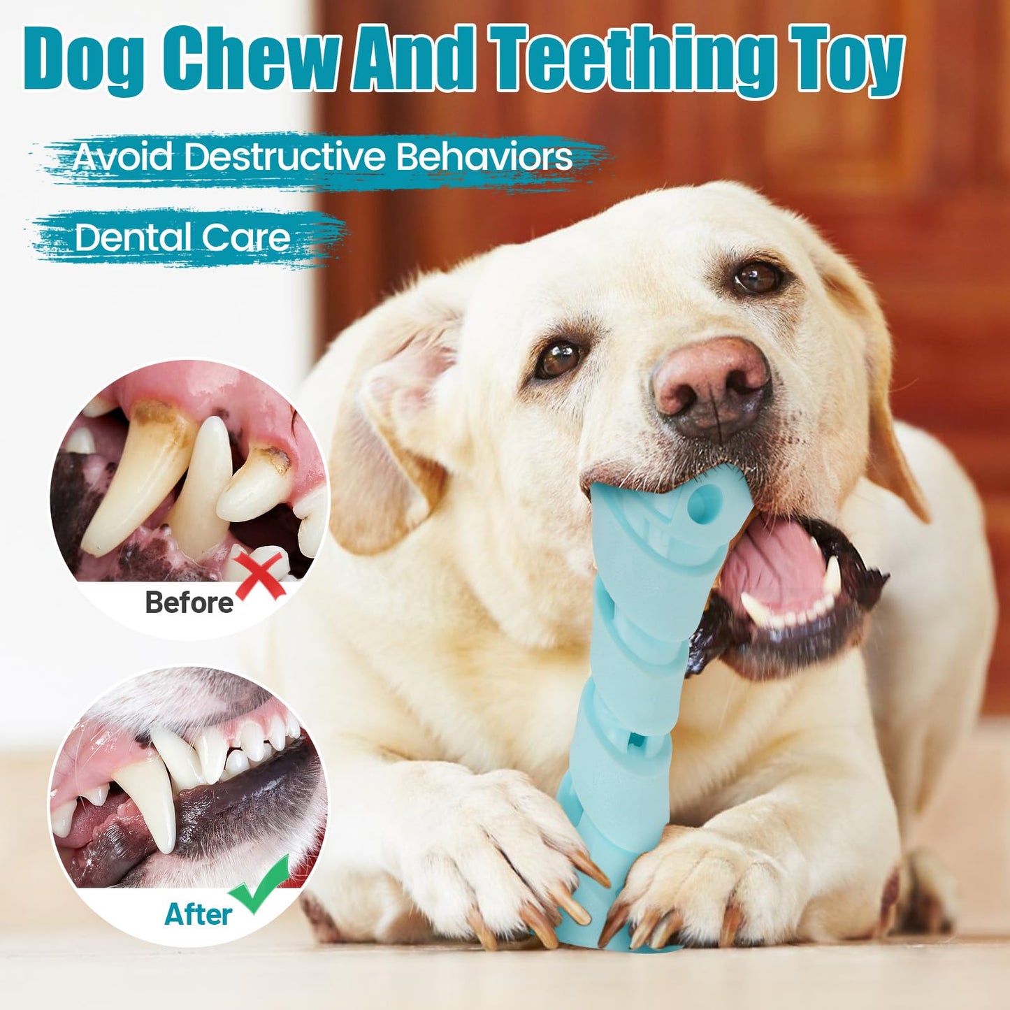 KGPERGU Interactive Dog Puzzle Toy for Boredom, Rubber Chew Toy Teething Toy to Keep Them Busy, Treat Dispensing Slow Feeder, Interactive Fetch & Dental Cleaning