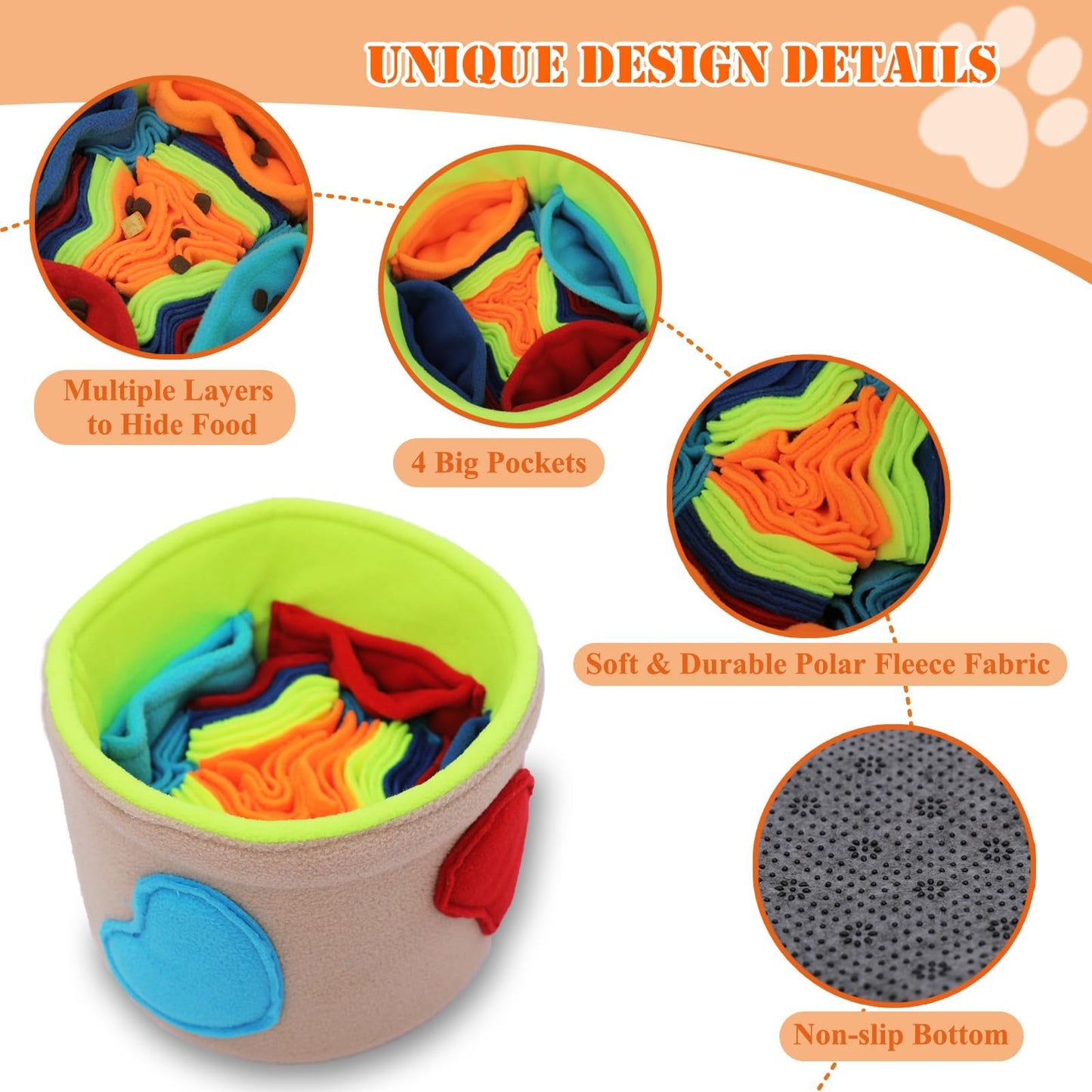 Ablechien Snuffle Mat for Dogs, Interactive Dog Puzzle Toys, Enrichment Feeding Sniff Mat, Dog Slow Feeder Bowl with Non-Slip Bottom, Encourage Natural Foraging Skills and Stress Relief