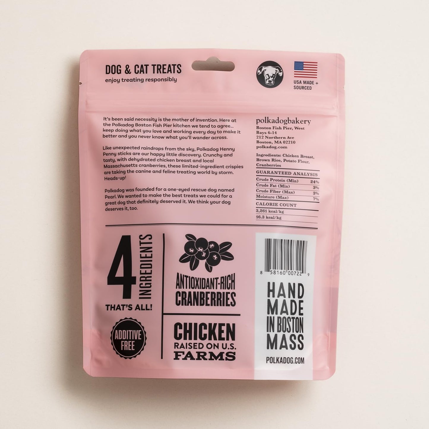 Polkadog Henny Penny Crunchy Training Bits – Chicken & Cranberry All Natural, Limited Ingredient Healthy Training Treats for Dogs. Handcrafted & Made in USA. Antioxidant-Rich, for All Breeds – 7oz