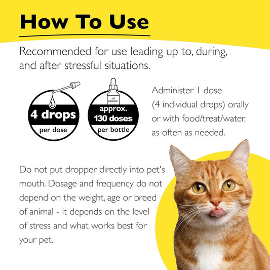 Bach RESCUE Remedy PET Dropper 20mL, Natural Stress Relief, Calming for Dogs, Cats, & Other Pets, Homeopathic Flower Essence, Thunder, Fireworks & Travel, Separation, Sedative-Free, 2-Pack
